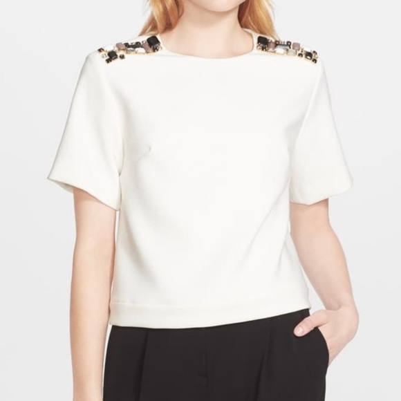 kate spade Tops - Kate Spade Jeweled Boxy Top Sz 4 EUC